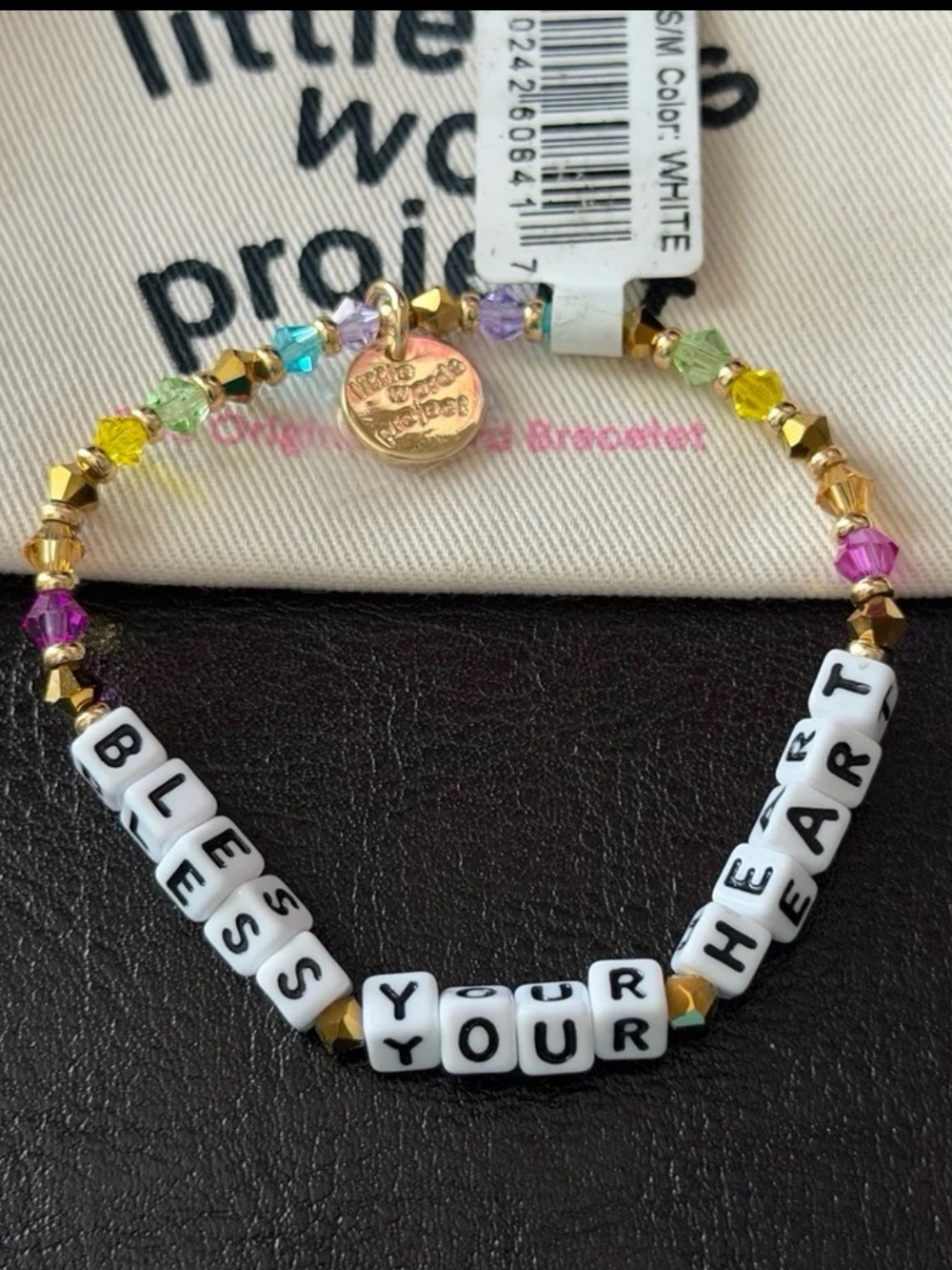 Little Words Project Beaded Stretch Bracelet “Bless Your Heart”